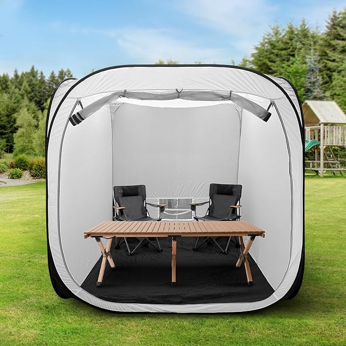 Pop Up Tent Portable Camping Canopy Booth 6 x 6FT with Carry Bag for Outdoor Activities White