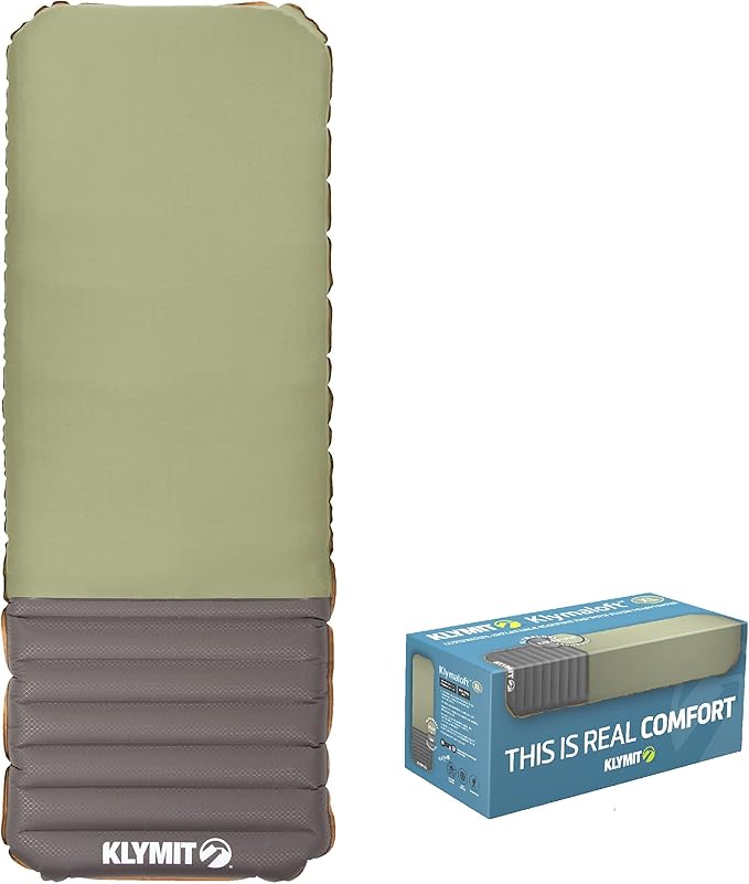 Klymit Klymaloft Lofted Inflatable Sleeping Pad for Camping With Memory Foam Ultra-Thick Hiking and Backpacking Air Bed 5 Inch Thick Regular