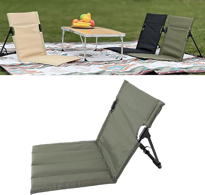 Camping Backrest Cushion Camping Folding Chair Cushion Backrest Casual Stylish Aluminium Alloy Folding Beach Chair for Outdoor Picnic (Dark Green)