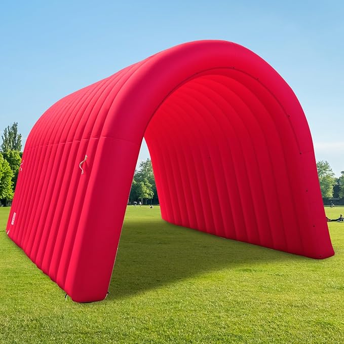 OZIS 16Ft Inflatable Tunnel Entrance Sports with Installed Blower Inflatable Football Tunnel Tent Entryway for Business Advertising Event Exhibition Promotion(Red16x10x10Ft)
