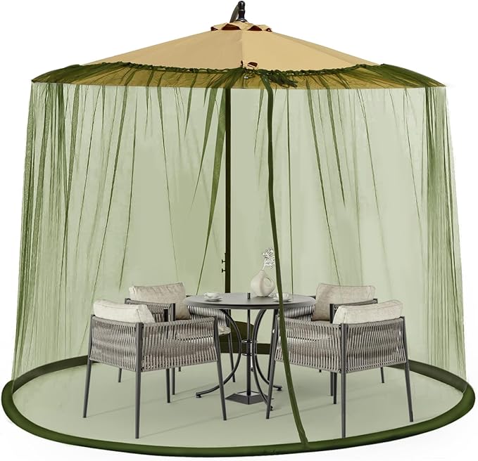 Mosquito Net for Patio with Zipper Door and Water Tube Suitable for Outdoor Patio Camping Umbrella 7.5-1 1FTJVLJVL (grmy green)