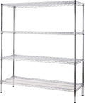 21 Deep x 54 Wide x 74 High 4 Tier Chrome Wire Shelving Kit | NSF Commercial Storage Rack Unit
