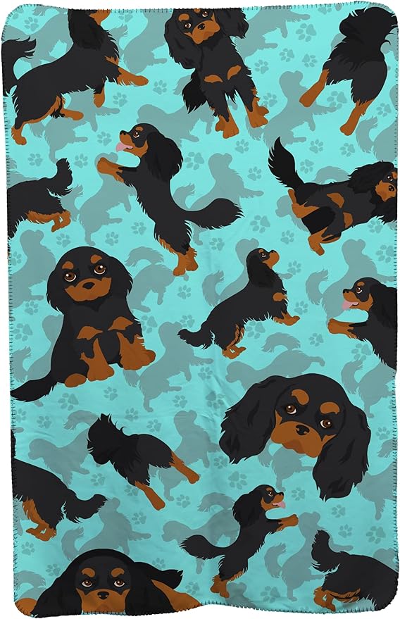 Caroline's Treasures MLM1038TBLT Black and Tan Cavalier King Charles Spaniel Soft Travel Blanket with Bag Airplane Blanket Indoor Outdoor Camping Blanket for Traveling Picnics Beach Trips Concerts