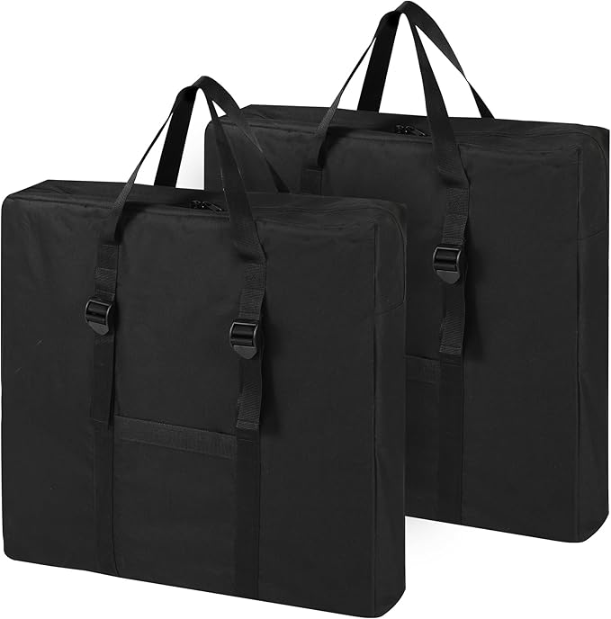 REDCAMP Black-2 Pack Folding Table Storage Bag Waterproof Carry Bag with Handles for Folding Picnic Camping Card Table Black 26 D x 5 W x 24 H