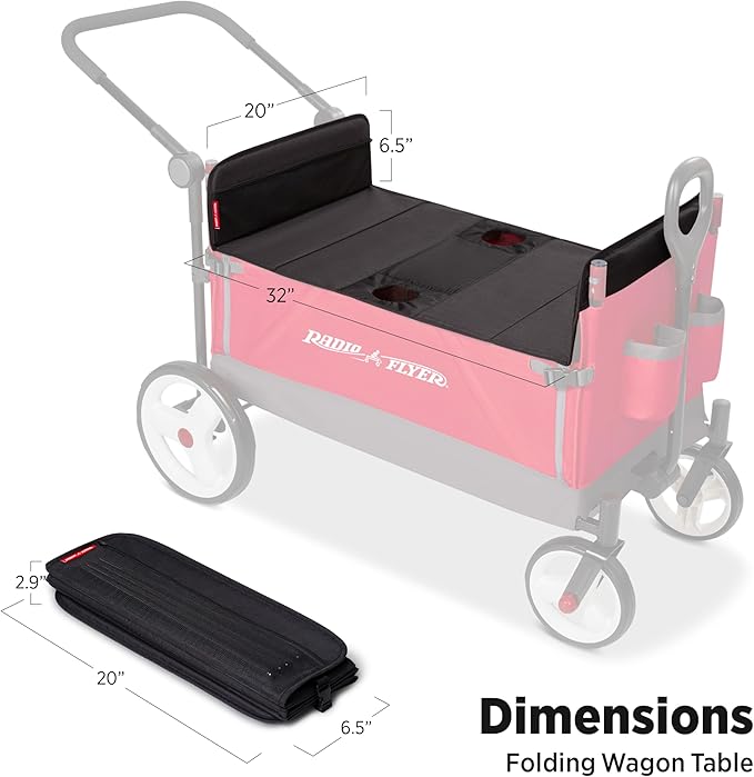 Radio Flyer Folding Table for Wagons Collapsible Wagon Cart Table Utility Wagon Table Camping Table