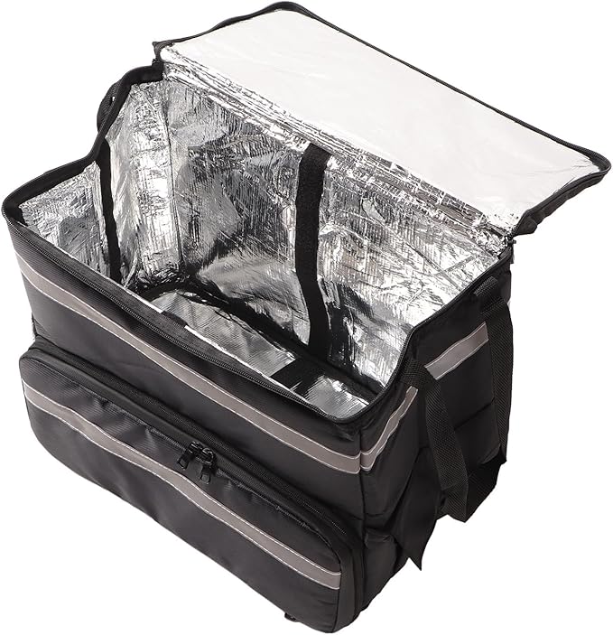 Insulated Pizza Delivery Bag 50L Food Delivery Backpack Large Capacity Food Carrier with Expandable Layer Insulated Grocery Bag for Commercial Delivery Camping Travel