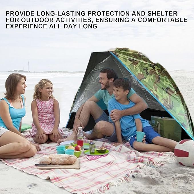 Beach Tent Sun Shelter – Fishing Tent with Nails 220x120x120cm Camping Shelter | Portable Sun Protection with Carrying Bag for Travel Hiking Festival Garden &amp Outdoor Use