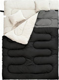 Elevon Double Sleeping Bag 2 Pillows for Adults Queen Size XL Sleeping Bag Waterproof Compact with Compression Sack 2 Person Sleeping Bags Cold Warm Weather- 3 Seasons Backpacking Hiking Travel