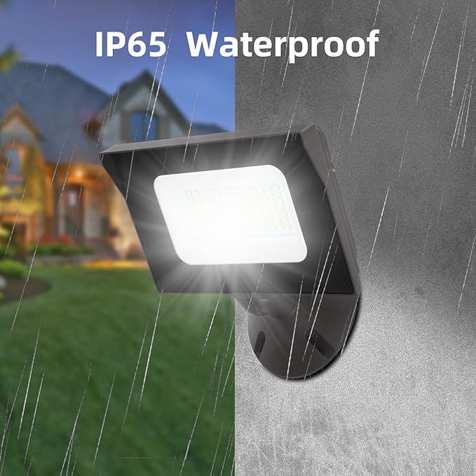 LED Flood Lights Outdoor 40W 4400LM IP65 Waterproof Adjustable Knuckle Mount LED Security Light500W Halogen Equiv5000K Daylight Dusk to Dawn Flood Light for Yard Garage Garden(2 Pack)