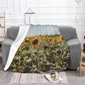 Gorgeous Sunflower Soft Fleece Blanket 60 * 50 inch Soft Sofa Blanket Suitable for Sofa Camping Travel Night Cover Blanket
