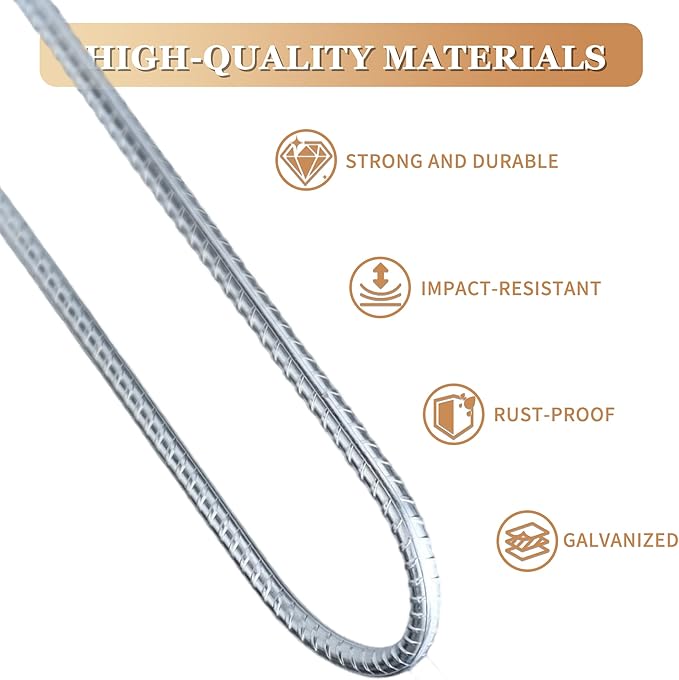 SHENGHUISS 12 Inch Rebar StakesU Shaped Trampoline Stakes High Wind Ground Anchors8 Pack Galvanized Steel Rebar Stakes for TrampolineCamping TentGarden DecorationsChicken Coop