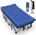 Suteck 32In XXL Folding Camping Cot 900LBS Heavy Duty Sleeping Cot with Pillow Mattress 1200D Double-Layer Oxford Portable Cot for Adults with Carry Bag for Home Office Nap Beach Travel