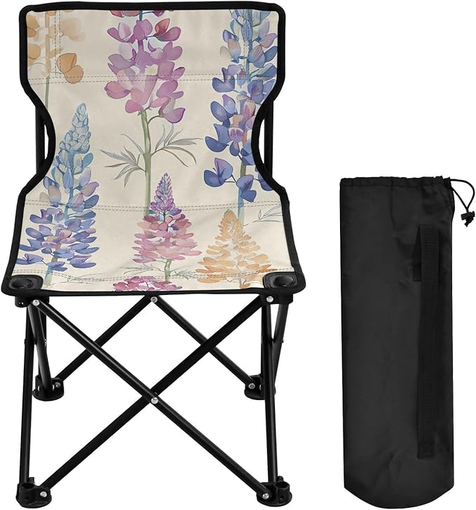 Colorful Lavender Portable Camping Chairs Folding Chair - Durable Oxford Fabric Lightweight Iron Frame Easy Fold Design - Ideal for Outdoor Activities Camping Fishing and Travel