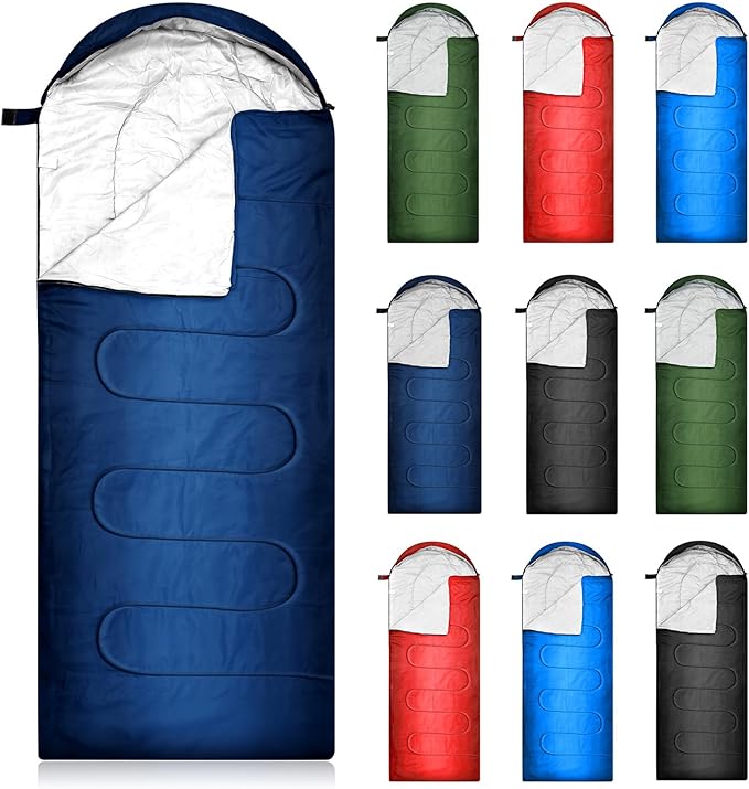 Tranqun 10 Packs Sleeping Bags Bulk for Adults Homeless Sleeping Bag Liner Waterproof Cold Weather for Charity Homeless Camping Hiking Backpacking Outdoor Activities