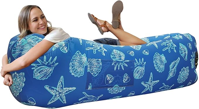 WEKAPO Inflatable Couch Air Lounger Chair - Camping &amp Beach Accessories Portable Blow up Sofa for Hiking Lawn Indoor/Outdoor Movies &amp Music Festivals. Lightweight and Easy to Set Up Air Ham