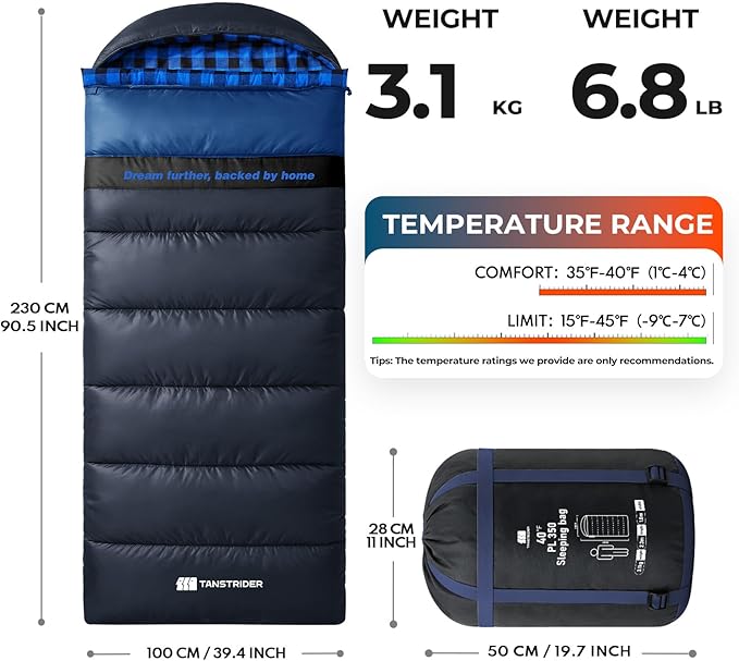 Cotton Flannel XXL Sleeping Bags for Adults Cold Weather Camping Sleeping Bag for Adults Kids Teens with Compression SackCamping Gear for TravelingHikingClimbingOutdoorIndoor