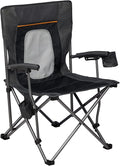 Portal Folding Camping Chair Comfortable Portable Lawn Chairs Lightweight Foldable Outdoor Camp Chair for Adults Supports up to 300 lbs Black