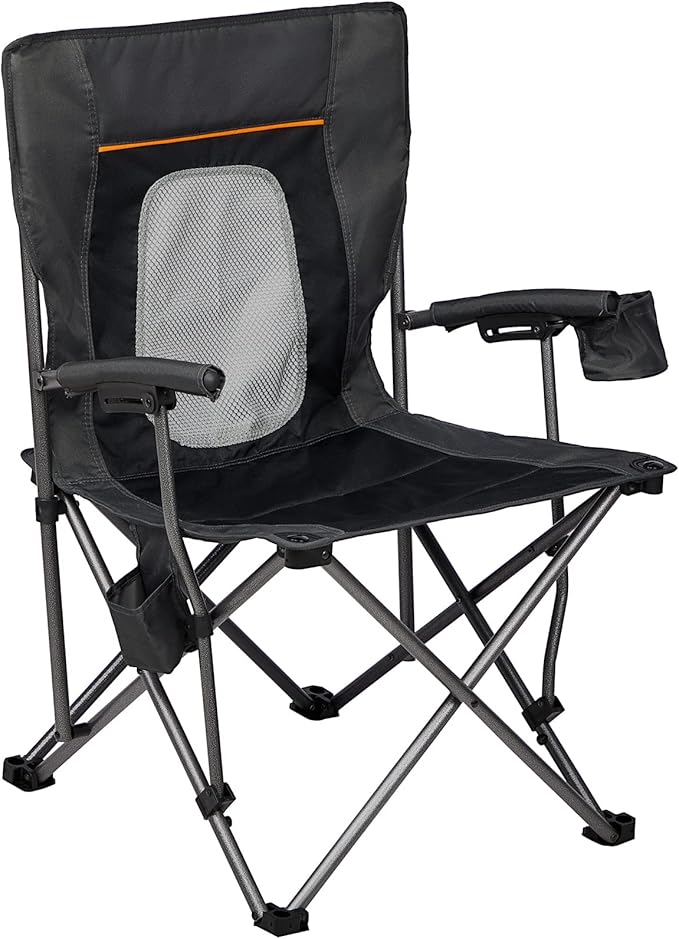 Portal Folding Camping Chair Comfortable Portable Lawn Chairs Lightweight Foldable Outdoor Camp Chair for Adults Supports up to 300 lbs Black