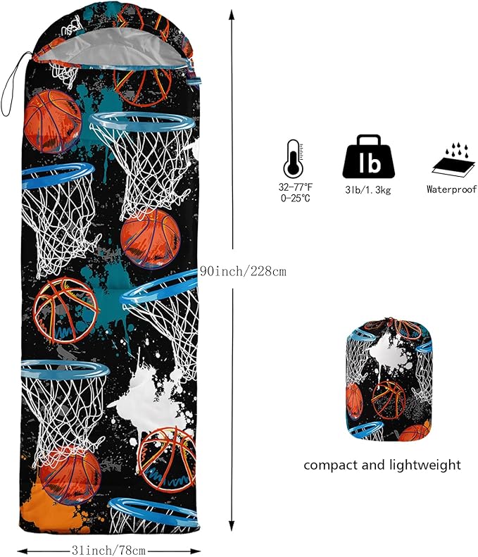 Axolotl Gamepad Sleeping Bag3 Season Warm and Cool Weather Game Console Sleeping Bag for Boys TeensWaterproof Lightweight Geometry Hexagonal Sleeping Bag for TravelingOutdoors CampingBlueBlack