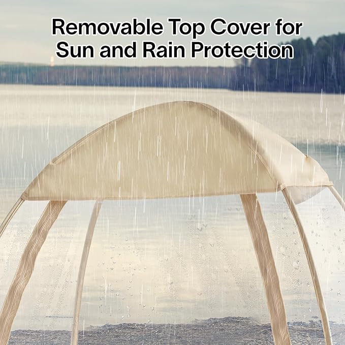 EighteenTek® Pod All Weather Sports Tent with Attached Floor Instant Outdoor Bubble Tent Rainproof Camping Sun Shelter for Sports Events Camping Fishing Cheering 50 X 50 X 64H