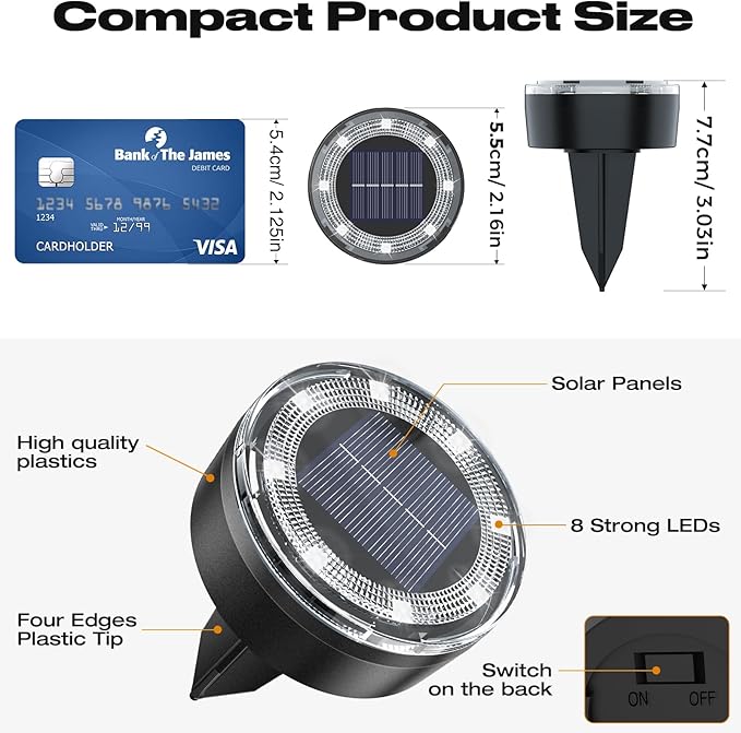 Mini Solar Ground Lights 12 Pack Solar Lights Outdoor Waterproof Upgraded LED Flat Landscape Lighting for Outside Pathway Garden Patio Yard DrivewayMulti-Colored