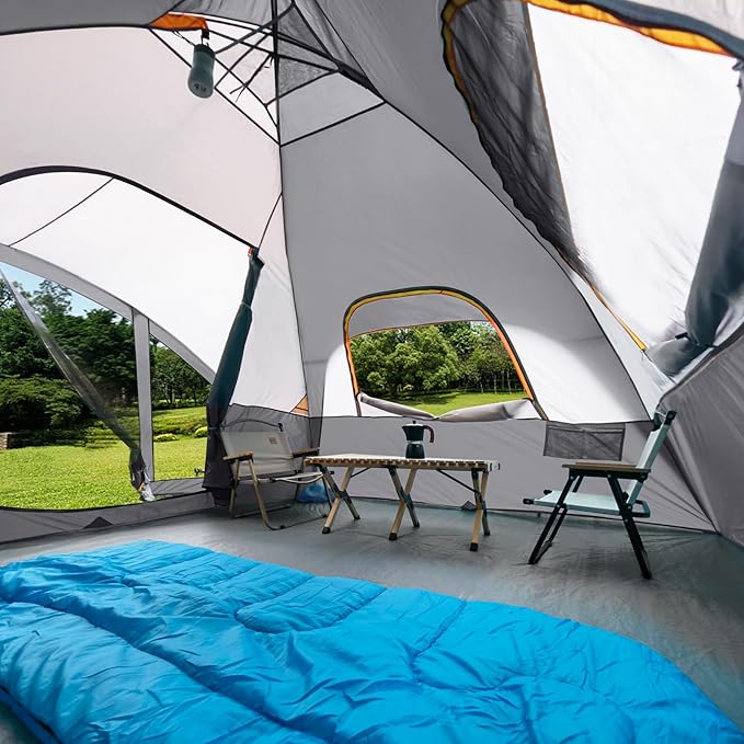 UNP Camping Tent with Screen Room Portable 6 Person Camping Tent with Screen Porch Family Dome Tent for Camping Outdoor - 14'x11'x72''(H)
