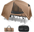 Gonex Camping Tent Cot for Adults 1-Person Off-Ground Folding Portable Easy Set-up Tent Cot Combo for Hiking Backpacking Car &amp Motorcycle Camping(31.5 W X 78.7 L)-Khaki
