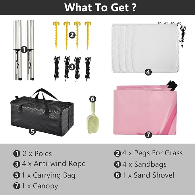Heels Butterfly Pattern Beach Tent Sun Shelter 9.2' x 10.5' Beach Canopy with 4 Sandbags 4 Stability Poles Sand Shovels - Tent Canopy for Beach Camping Fishing Picnics