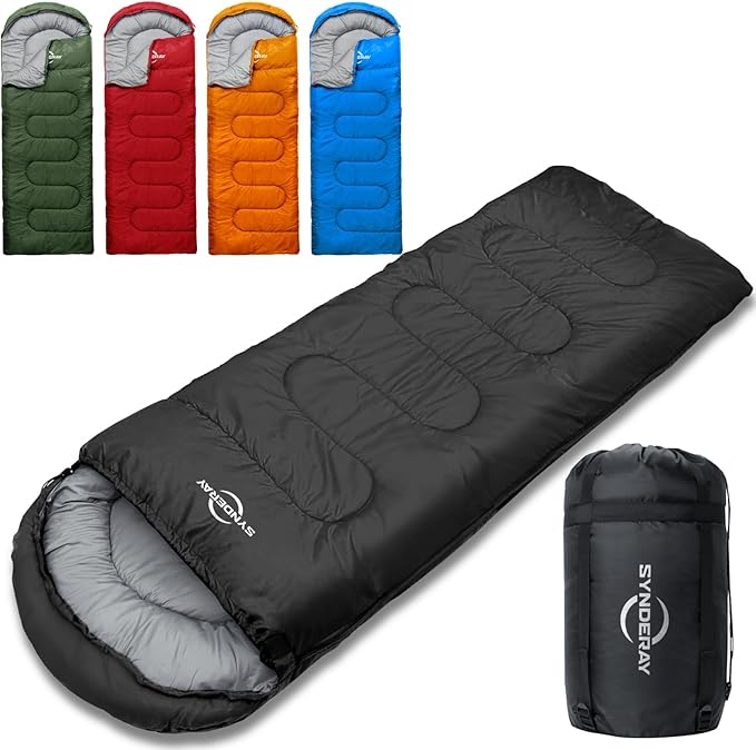 Sleeping Bags for Adults Cold Weather &amp Warm - Backpacking Camping Sleeping Bag for Kids 10-12 Girls Boys - Lightweight Compact with Compression Sack