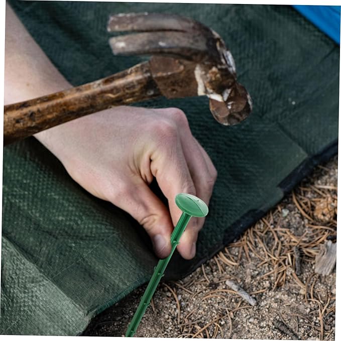 100Pcs Plastic Garden Stakes Durable Lawn Ground Pegs for Tent Fixing Securing Ground Landscape Outdoor Stakes for Gardening Use