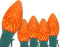 Wintergreen Lighting 50 ft C7 Orange OptiCore Commercial Christmas Lights LED Halloween Holiday Party on Heavy Duty Green Wire (50 ft Amber/Orange)