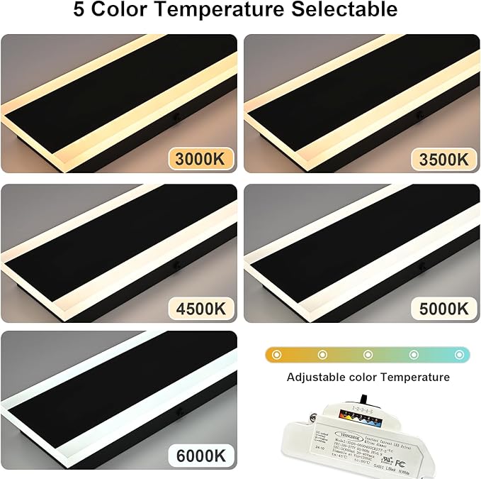 24-Inch 2-Pack Outdoor LED Wall Sonce Waterproof IP65 Modern Wall Light Fixture with Build-in Integrated LED &amp 5 Color (3000K/3500K/4500K/5000K/6000K) for Front Door Garage House