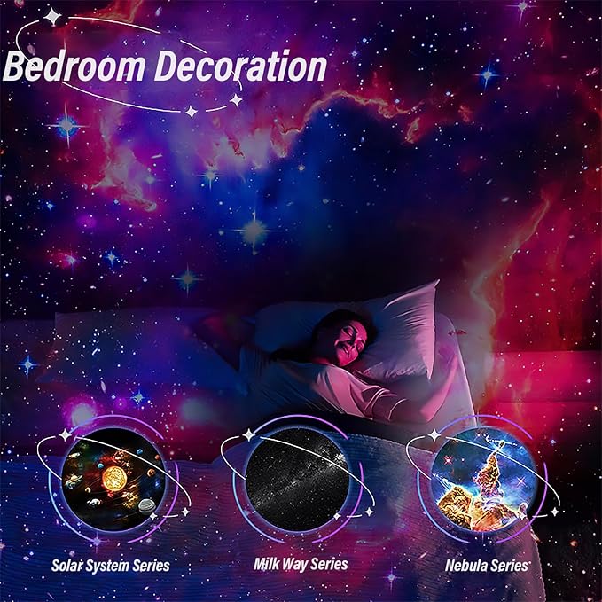 Galaxy Projector Pro 13-in-1 Planetarium Projector - Northern Lights Moon &amp Solar System 360° Rotating with Auto-Off Timer &amp Speed Control Ceiling Night Light for Astronomy Lovers Bedroom
