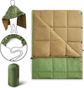 UNIKOME Waterproof Puffy Camping Blanket - Lightweight Packable Outdoor Quilt with Snaps &amp Corner Loops Warm Compact Blanket for Cold Weather Hiking Picnic Stadium Travel 75×52 Army Green&amp