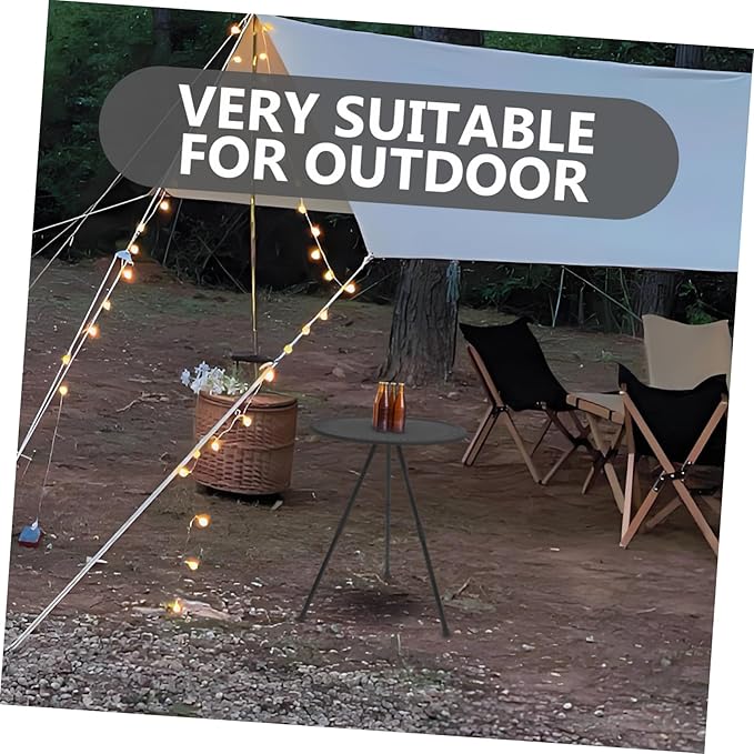 BESPORTBLE 1pc Portable Folding Round Table Camping Picnic Rv Table Adjustable Height Outdoor