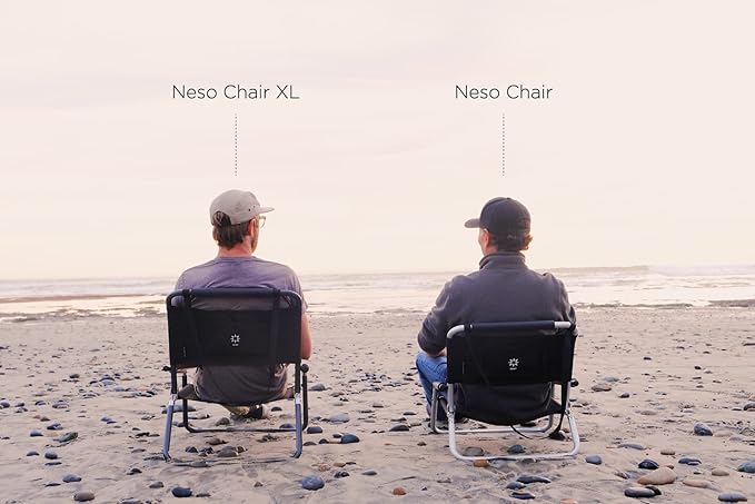 Neso Beach Chairs - Lightweight Portable and Foldable Recliner Beach Chairs for Park Camping and Outdoor Adventures - with Slip Pockets and Shoulder Strap - 2 Pack Lehua Red - Regular
