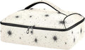 Casserole Carrier Stars in Black and WhiteInsulated Casserole Carrier for Hot or Cold Food Thermal Lunch Tote for Potluck Parties Picnic Beach Fits 9 x 13 Inches Baking Dish
