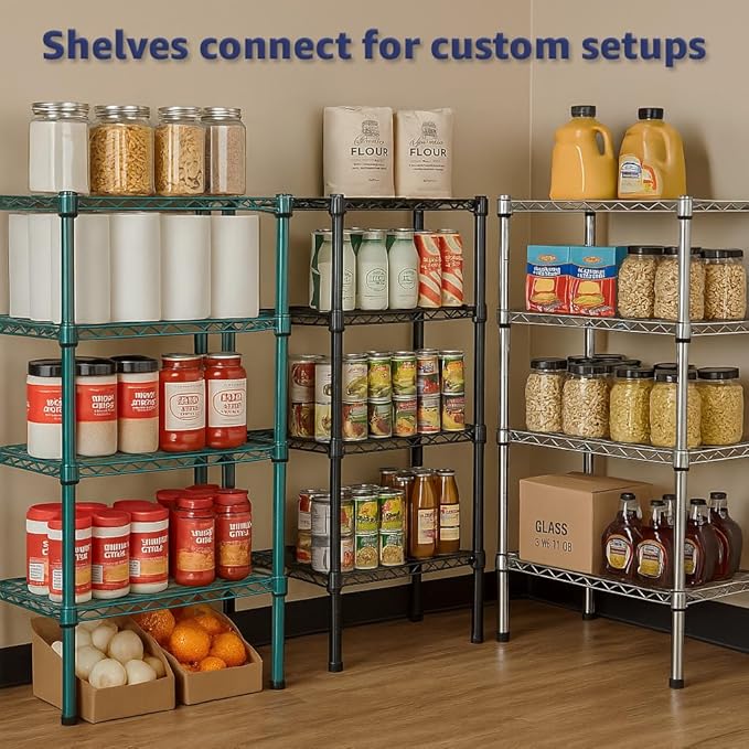 2 Pack 12 x 48 x 14 Black Wire Dunnage Rack – Heavy Duty Storage Shelf for Commercial Use NSF