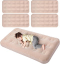 Geetery Kids Air Mattress Toddler Inflatable Airbed 55x27.6x8.7 Inch Foldable Comfort Flocked Blow up Bed with Patch Kit Portable Sleepover Mattresses for Home Travel Camping Party(Beige 4 Pcs)