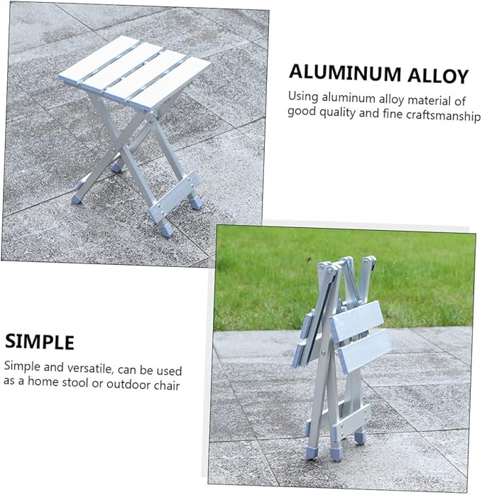 Mikinona 1pc Aluminum Alloy Camping Stool Portable Folding Chair Garden Picnic Stool