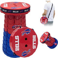 Sporticulture NFL Buffalo Bills Telescoping Collapsible Stool 500lbs Max Weight Portable Adjustable Height Folding Camping Stool with Carry Strap Retractable Stadium Have A Seat Outdoor Sports Fan