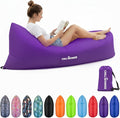Portable Inflatable Lounger for Beach &amp Camping – Self-Inflating Air Couch Beach Sofa and Outdoor Lounge Chair for Relaxation and Comfort