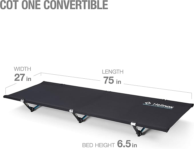 Helinox Cot One Lightweight Compact Collapsible Portable Camping Cot Regular Black