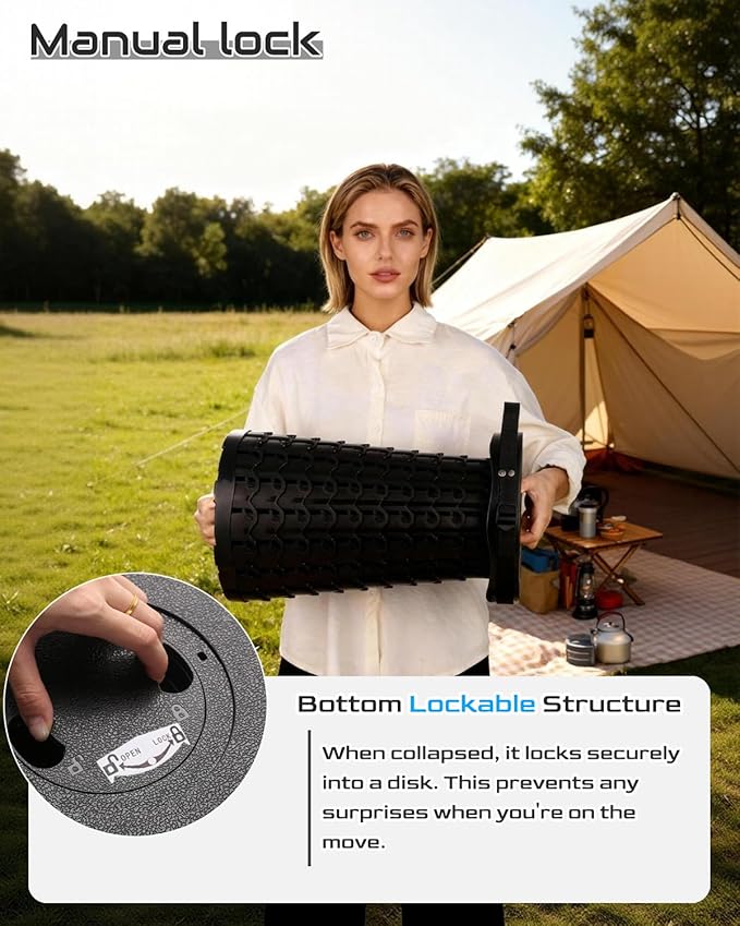2025 Heavy Duty Collapsible Stool | 600lbs Capacity 18-in Tall Lightweight 2.6lbs Portable Retractable Telescoping Stool for Adults Camping Fishing Hiking Travel BBQ