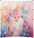 Camping Sun Shelters Watercolor Fox and Flowers Beach Canopy 126 * 110.2in