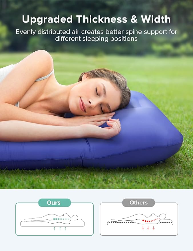 Camping Sleeping Pad for Hiking Traveling Gray Blue