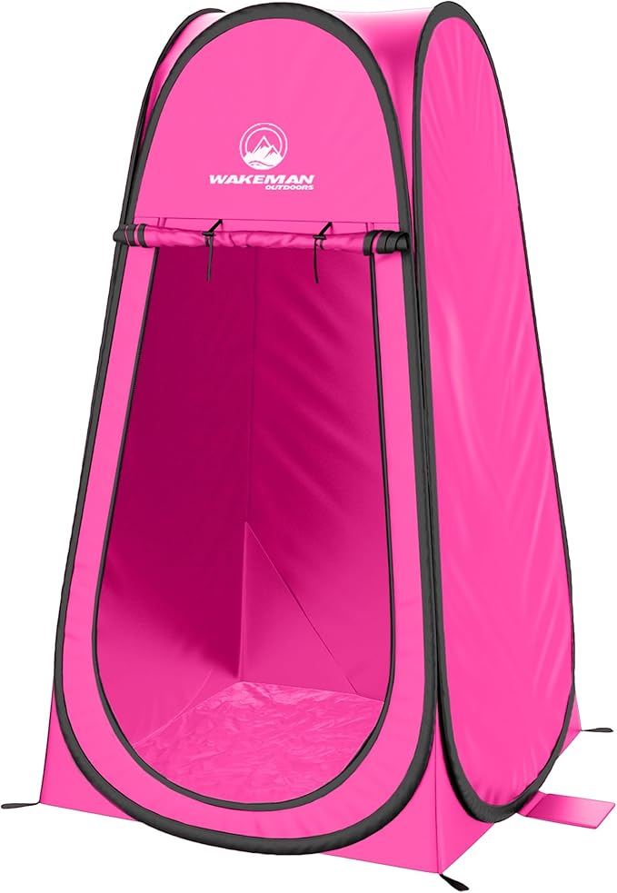 Wakeman Pop Up Changing Tent 3.3 x 3.3 x 6.2ft Camping Shower Tent for Portable Toilet Stall or Dressing Room with Carry Bag for Camping Beach or Tailgate Polyester