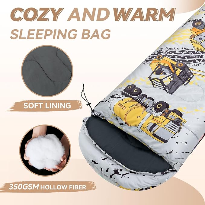 Kids Sleeping Bag for Camping - Lightweight 3 Season Backpacking Sleeping Bag Compact Child Sleeping Bag for Girls and Boys Waterproof Youth Sleeping Bag for Outdoor by Croosseoutdoors