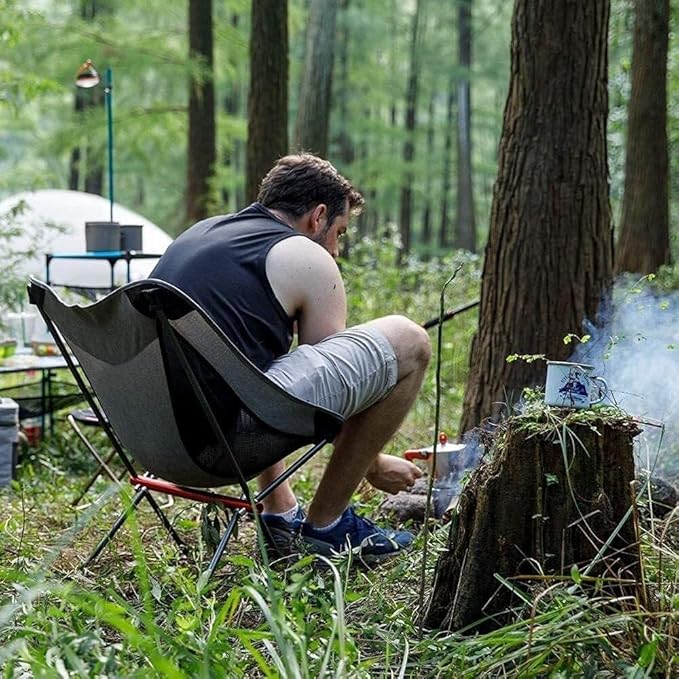 Camping Chair - Folding Outdoor Chair Lightweight Breathable Mesh Portable 230lbs Capacity Ideal(Blue)