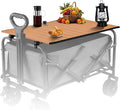Metal Tabletop Board for Wagons CartFoldable Table 29×18 Heavy Duty for WagonAlloy Board with Load Capacity 68LBSCamping Essential and Gear for Outdoor Party with Family and Friends(Woody)